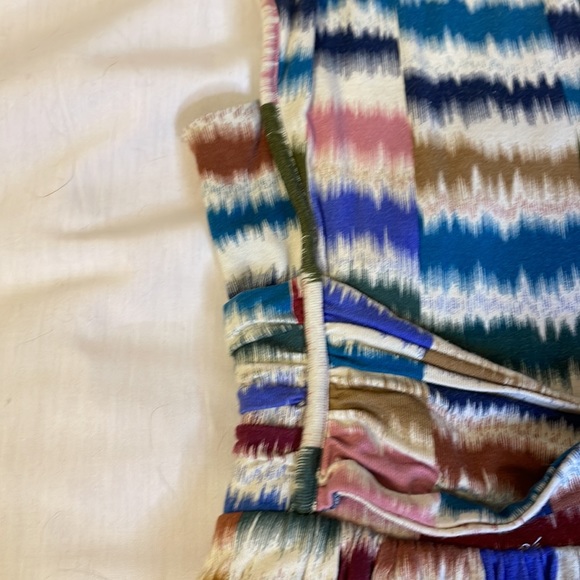 Anthropologie Maeve Sennebec Keyhole Dress Multicolor Rainbow Jersey Knit - Picture 8 of 11